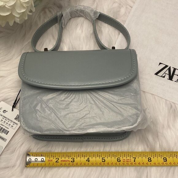 Zara Blue Minimalist Shoulder Small Crossbody Mini Bag - Picture 12 of 13